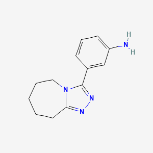 molecular formula C13H16N4 B1299360 3-{5H,6H,7H,8H,9H-[1,2,4]triazolo[4,3-a]azepin-3-yl}aniline CAS No. 743444-21-5