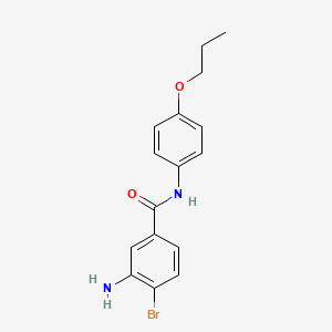 molecular formula C16H17BrN2O2 B12993631 3-amino-4-bromo-N-(4-propoxyphenyl)benzamide 