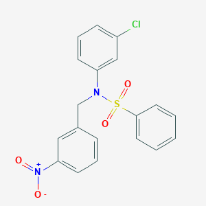 molecular formula C19H15ClN2O4S B12993638 N-(3-Chlorophenyl)-N-(3-nitrobenzyl)benzenesulfonamide 