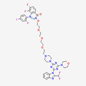 N-(2-(2-(2-(2-(4-(4-(2-(Difluoromethyl)-1H-benzo[d]imidazol-1-yl)-6-morpholino-1,3,5-triazin-2-yl)piperazin-1-yl)ethoxy)ethoxy)ethoxy)ethoxy)-3,4-difluoro-2-((2-fluoro-4-iodophenyl)amino)benzamide