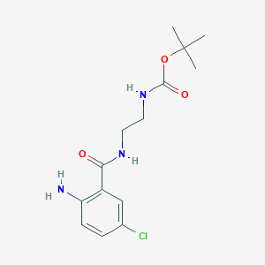 molecular formula C14H20ClN3O3 B12993656 tert-Butyl (2-(2-amino-5-chlorobenzamido)ethyl)carbamate CAS No. 1263377-70-3