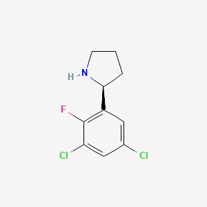 molecular formula C10H10Cl2FN B12993676 (S)-2-(3,5-Dichloro-2-fluorophenyl)pyrrolidine 