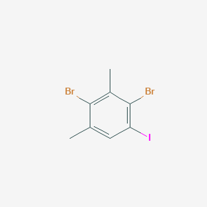 molecular formula C8H7Br2I B12993679 2,4-Dibromo-1-iodo-3,5-dimethylbenzene 