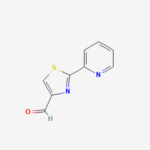 molecular formula C9H6N2OS B1299368 4-噻唑甲醛，2-(2-吡啶基)- CAS No. 173838-60-3