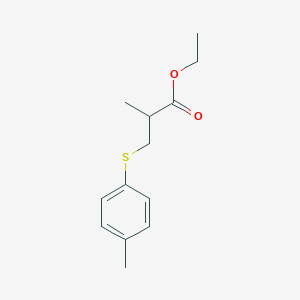 molecular formula C13H18O2S B12993694 Ethyl 2-methyl-3-(p-tolylthio)propanoate 