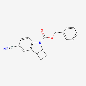 molecular formula C19H16N2O2 B12993700 Benzyl 6-cyano-1,2,2a,7b-tetrahydro-3H-cyclobuta[b]indole-3-carboxylate 