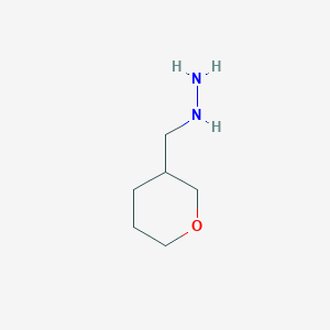 molecular formula C6H14N2O B12993713 ((Tetrahydro-2H-pyran-3-yl)methyl)hydrazine 