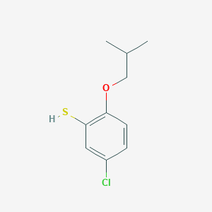 molecular formula C10H13ClOS B12993736 5-Chloro-2-isobutoxybenzenethiol 