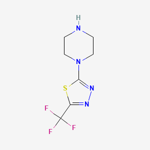 molecular formula C7H9F3N4S B1299374 1-(5-三氟甲基-[1,3,4]噻二唑-2-基)-哌嗪 CAS No. 562858-09-7