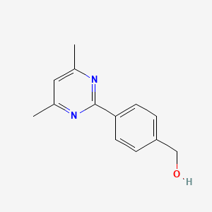 molecular formula C13H14N2O B12993750 (4-(4,6-Dimethylpyrimidin-2-yl)phenyl)methanol 