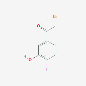 molecular formula C8H6BrFO2 B12993757 2-Bromo-1-(4-fluoro-3-hydroxyphenyl)ethan-1-one 