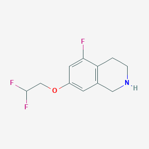 molecular formula C11H12F3NO B12993759 7-(2,2-Difluoroethoxy)-5-fluoro-1,2,3,4-tetrahydroisoquinoline 