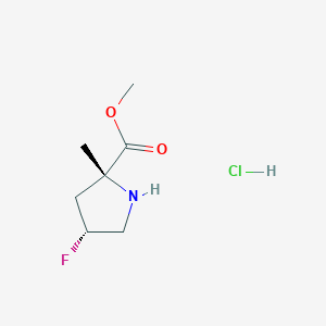 molecular formula C7H13ClFNO2 B12993788 Methyl (2R,4R)-4-fluoro-2-methylpyrrolidine-2-carboxylate hydrochloride 