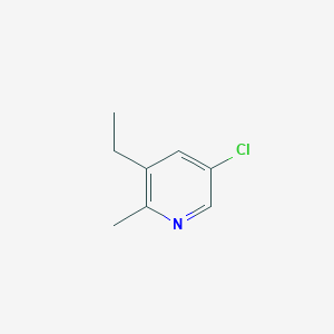 molecular formula C8H10ClN B12993871 5-Chloro-3-ethyl-2-methylpyridine 