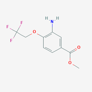 molecular formula C10H10F3NO3 B12993873 Methyl 3-amino-4-(2,2,2-trifluoroethoxy)benzoate 