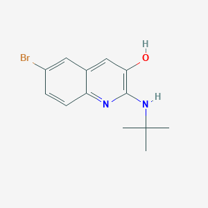 molecular formula C13H15BrN2O B12993884 6-Bromo-2-(tert-butylamino)quinolin-3-ol 