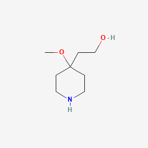 molecular formula C8H17NO2 B12993895 2-(4-Methoxypiperidin-4-yl)ethan-1-ol 