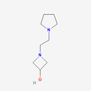 molecular formula C9H18N2O B12993918 1-(2-(Pyrrolidin-1-yl)ethyl)azetidin-3-ol 