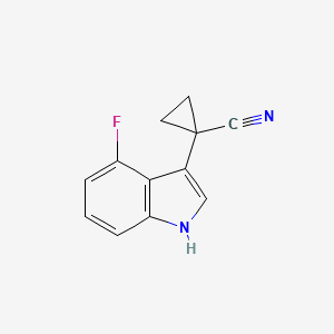 molecular formula C12H9FN2 B12993934 1-(4-fluoro-1H-indol-3-yl)cyclopropane-1-carbonitrile 