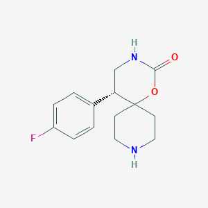 molecular formula C14H17FN2O2 B12993936 (R)-5-(4-Fluorophenyl)-1-oxa-3,9-diazaspiro[5.5]undecan-2-one 