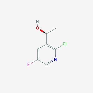 molecular formula C7H7ClFNO B12993956 (S)-1-(2-Chloro-5-fluoropyridin-3-yl)ethan-1-ol 