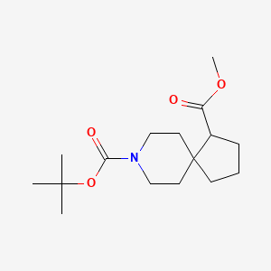 molecular formula C16H27NO4 B12993965 8-(tert-Butyl) 1-methyl 8-azaspiro[4.5]decane-1,8-dicarboxylate 