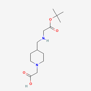 molecular formula C14H26N2O4 B12994000 2-(4-(((2-(tert-Butoxy)-2-oxoethyl)amino)methyl)piperidin-1-yl)aceticacid 