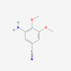 molecular formula C9H10N2O2 B12994017 3-Amino-4,5-dimethoxybenzonitrile 