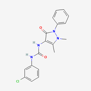 molecular formula C18H17ClN4O2 B1299405 1-(3-chlorophenyl)-3-(1,5-dimethyl-3-oxo-2-phenyl-2,3-dihydro-1H-pyrazol-4-yl)urea CAS No. 325850-26-8