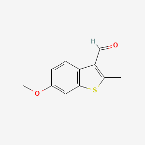 molecular formula C11H10O2S B12994070 6-Methoxy-2-methylbenzo[b]thiophene-3-carbaldehyde 