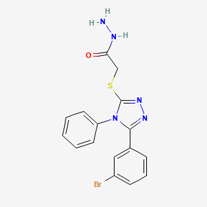 molecular formula C16H14BrN5OS B1299411 2-{[5-(3-bromophenyl)-4-phenyl-4H-1,2,4-triazol-3-yl]thio}acetohydrazide CAS No. 5853-18-9