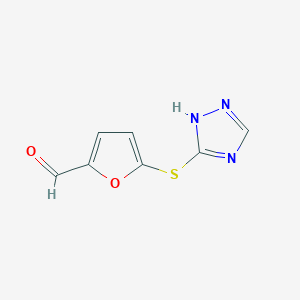 molecular formula C7H5N3O2S B1299412 5-(1H-[1,2,4]Triazol-3-ylsulfanyl)-furan-2-carbaldehyde CAS No. 797807-53-5