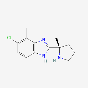 molecular formula C13H16ClN3 B12994175 (S)-6-Chloro-7-methyl-2-(2-methylpyrrolidin-2-yl)-1H-benzo[d]imidazole 