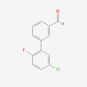 molecular formula C13H8ClFO B12994198 5'-Chloro-2'-fluoro-[1,1'-biphenyl]-3-carbaldehyde 