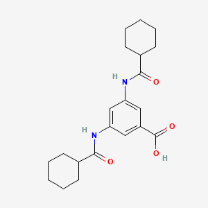 molecular formula C21H28N2O4 B1299421 3,5-Bis-(cyclohexanecarbonyl-amino)-benzoic acid CAS No. 337501-82-3