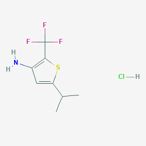 molecular formula C8H11ClF3NS B12994227 5-Isopropyl-2-(trifluoromethyl)thiophen-3-amine hydrochloride 