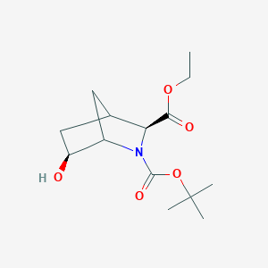 molecular formula C14H23NO5 B12994237 2-(tert-Butyl) 3-ethyl (3S,6S)-6-hydroxy-2-azabicyclo[2.2.1]heptane-2,3-dicarboxylate CAS No. 1445949-64-3