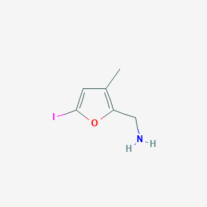 molecular formula C6H8INO B12994249 (5-Iodo-3-methylfuran-2-yl)methanamine 