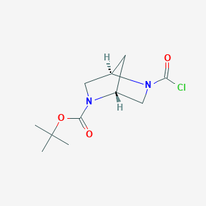 molecular formula C11H17ClN2O3 B12994294 tert-Butyl (1R,4R)-5-(chlorocarbonyl)-2,5-diazabicyclo[2.2.1]heptane-2-carboxylate 