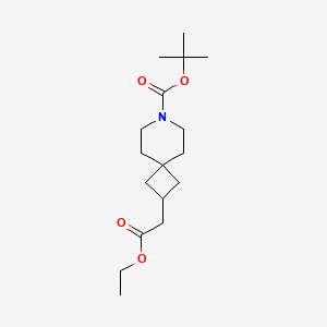 molecular formula C17H29NO4 B12994309 Tert-butyl 2-(2-ethoxy-2-oxoethyl)-7-azaspiro[3.5]nonane-7-carboxylate 