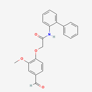 molecular formula C22H19NO4 B1299431 2-(4-formyl-2-methoxyphenoxy)-N-(2-phenylphenyl)acetamide CAS No. 247592-93-4