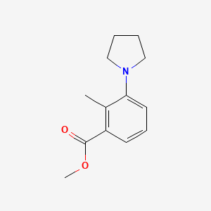 molecular formula C13H17NO2 B12994311 Methyl 2-methyl-3-(pyrrolidin-1-yl)benzoate CAS No. 886497-20-7