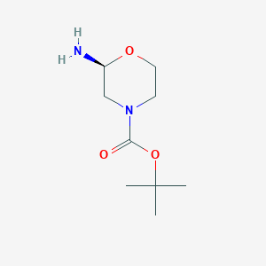 molecular formula C9H18N2O3 B12994319 (S)-tert-Butyl 2-aminomorpholine-4-carboxylate 