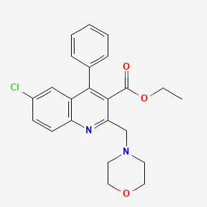 molecular formula C23H23ClN2O3 B12994367 Ethyl 6-chloro-2-(morpholinomethyl)-4-phenylquinoline-3-carboxylate 