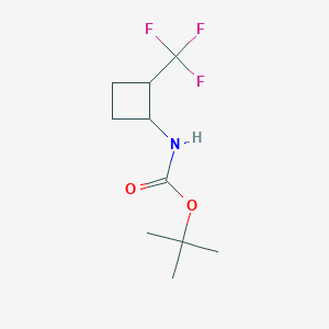 molecular formula C10H16F3NO2 B12994370 tert-Butyl (2-(trifluoromethyl)cyclobutyl)carbamate 