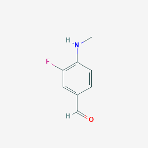 molecular formula C8H8FNO B12994413 3-Fluoro-4-(methylamino)benzaldehyde 