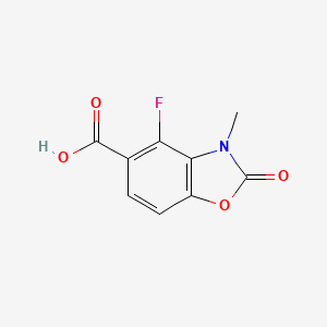 molecular formula C9H6FNO4 B12994418 4-Fluoro-3-methyl-2-oxo-1,3-benzoxazole-5-carboxylic acid 