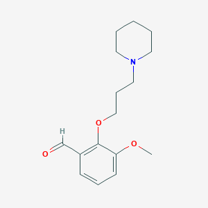 molecular formula C16H23NO3 B1299442 3-Methoxy-2-(3-piperidin-1-yl-propoxy)-benzaldehyde CAS No. 883546-90-5
