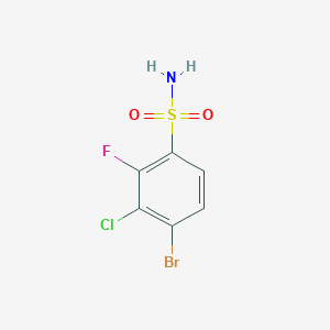 molecular formula C6H4BrClFNO2S B12994476 4-Bromo-3-chloro-2-fluorobenzenesulfonamide 