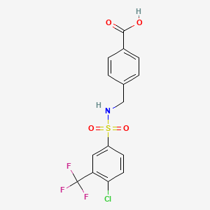 molecular formula C15H11ClF3NO4S B1299448 4-(((4-氯-3-(三氟甲基)苯基)磺酰胺)甲基)苯甲酸 CAS No. 690646-04-9